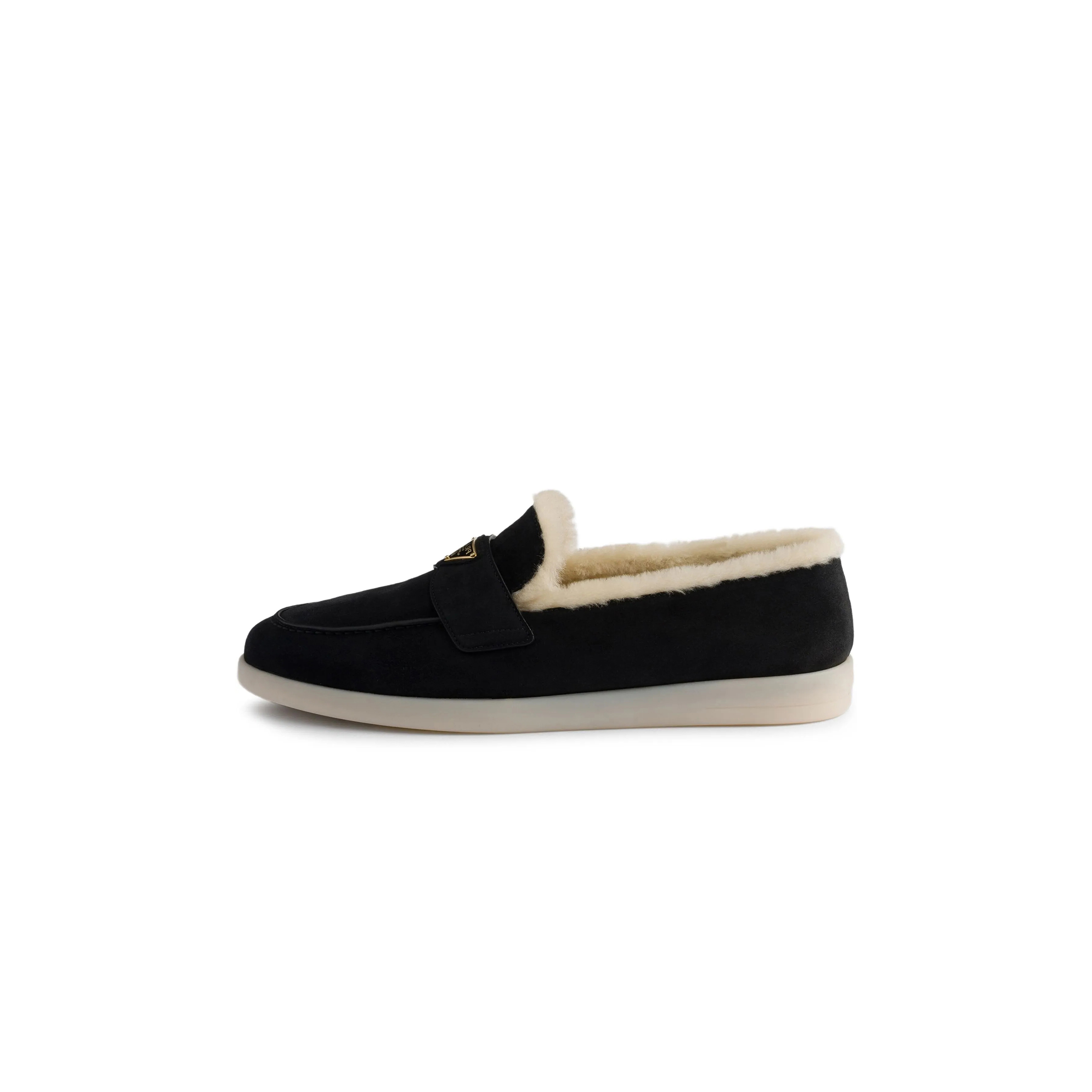 Pra*a suede and wool loafers